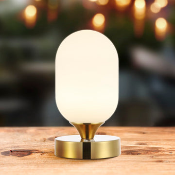 Eli 8" Bohemian Farmhouse Iron Rechargeable Integrated LED Table Lamp - JONATHAN Y
